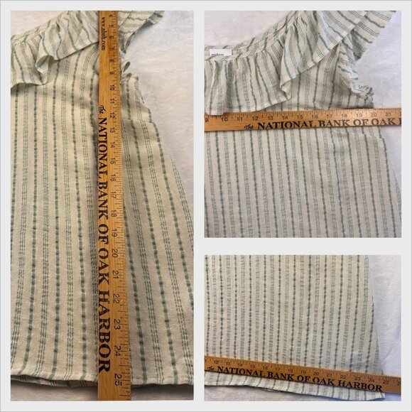 Madison & Berkeley Women's Ruffle Stripe Top Sz M Boho Off Shoulder Flowy Blouse - Picture 9 of 10